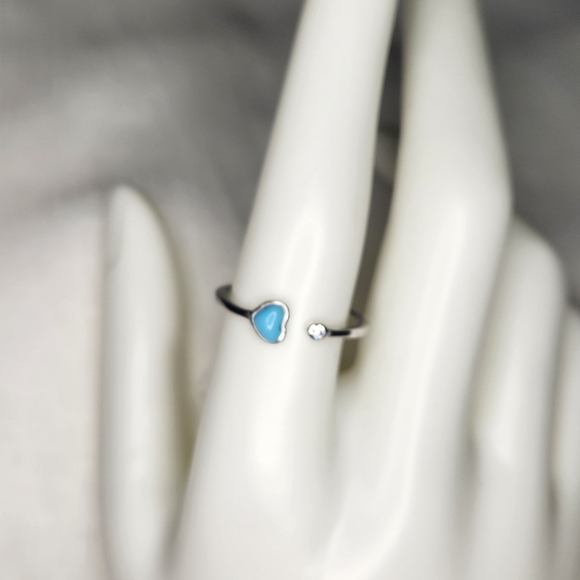 Turquoise S925 Heart Ring - Picture 2 of 2
